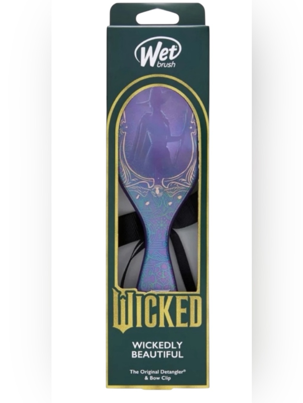 Wet Brush X Wicked Wickedly Beautiful Elphaba Original Detangler and Black Bow - Picture 4 of 8